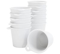 SoPro gobelets à shot en plastique 4 cl réutilisables | Lot de 12 - Verres à shot 40 millilitres blanc - Verre à réutilisable à porter autour du cou - Gobelet à 4cl