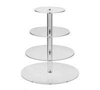 SOQKEEN Presentoir a Gateau, Support Gâteaux Rond Acrylique Support Alimentaire 4 Niveaux pour Mariage Anniversaire Après-Midi Thé Thème Fête Décoration Fournitures
