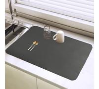 SOQKEEN Tapis Absorbant Vaisselle 30x50cm, Super Absorbant, Pliable, Tapis de Séchage Rapide pour Comptoir de Cuisine, Bar, Machine à Café