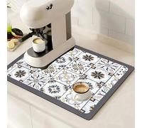 SOQKEEN Tapis Égouttoir Vaisselle 60 x 40 cm, Absorbant Design Cuisine | Design cuisine moderne, Pour vaisselle et machine à café, Protège le plan de travail, Réduit l'humidité, Entretien facile
