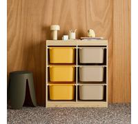 Sora - Children's Storage Unit With 6 Storage Bins Moutarde TU