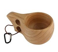 SORA Kuksa Finlandaise Faite à la Main - Tasse à Café à Double Trou en Bois de Caoutchouc - Personnalisée pour Boire en Plein Air avec Poignée