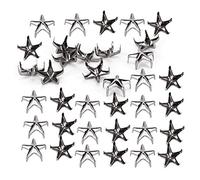 Sorandy 200 Rivets étoiles, Clous Durables de 10 Mm, Parfaits pour la Décoration dans des Sacs et des Chapeaux, en Alliage de Zinc, Disponibles en Argent, or, Noir, Noir Pistolet (Alliage de zinc 4)