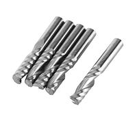Sorandy 5 Pièces Fraises en Bout de Carbure de Tungstène de Tige de 6mm, Peu de Fraisage de CNC Peu de Routeur de CNC Fraises en Spirale à Cannelure Unique