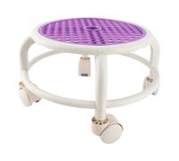 Sorandy Tabouret Bas Roulant Rond, Mini Tabouret Mobile Confortable à Roue Universelle pour Un Usage Domestique, Matière Plastique, capacité de Poids élevée (Purple)