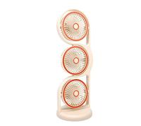 Sorandy Ventilateur de Bureau Rechargeable USB à 3 Têtes, Circulation d'air à 360 Degrés avec Plusieurs Réglages de Vitesse et Poignée Ergonomique, pour l'étude, le Travail, le Bureau et la
