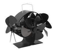 Sorandy Ventilateur de Poêle alimenté par la Chaleur, 3 Têtes, 18 Pales en Aluminium, Ventilateur de Cheminée Soufflant à 270 Degrés avec Couvercle de Protection, pour Poêle à Bois