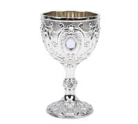 Sorandy Verre Vintage pour Bar à Domicile | Gravure florale sculptée à la main, alliage de zinc, vernis miroir, tasse à boire médiévale pour café, bière, whisky, lait,