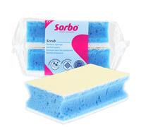 Sorbo Bathroom Care - Éponge Salle de Bain sans Rayures avec Côté Peau de Chamois, Douce pour Sanitaires et Carrelage, Éponge Absorbante, Adaptée au Calcaire, Lot de 2