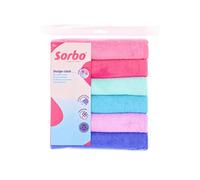 Sorbo Chiffons en Microfibre - Lot de 6, 40 x 40 cm, Haute Absorption, sans Traces, Lavables - Cuisine, Vitres, Salle de Bain, Voiture