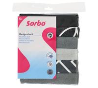 Sorbo Chiffons Microfibre 6 Pièces, Gris Noir, Chiffons de Nettoyage Réutilisables pour Usage Sec et Humide, Lavables à 60 C, pour Cuisine Salle de Bain Vitres et Meubles