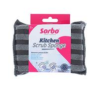 Sorbo Éponge de Cuisine Microfibre Grise, Éponge à Récurer avec Couche Grattante Douce, Éponge Absorbante, Lavable à 40 C, pour Cuisine, Salle de Bain et Voiture