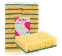 Sorbo Éponges à Récurer - Surface Abrasive pour Saletés Tenaces, Éponges Absorbantes pour Surfaces Lisses, Lot de 20