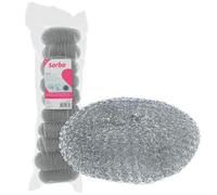 Sorbo Éponges Métalliques, Lot de 4 Grattoirs en Acier - Récurage Intensif pour Four, Casseroles, Poêles, Grilles de Barbecue - Ne Convient Pas aux Surfaces Délicates