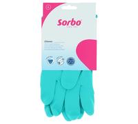 Sorbo Gants de Ménage Taille L, Gants Vaisselle Réutilisables en Nitrile sans Latex, Manchettes Longues, Antidérapants, pour Nettoyage Cuisine et Peaux Sensibles