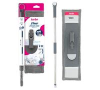 Sorbo Kit Balai Serpillière Microfibre - Balai avec Manche Télescopique INOX Jusqu’à 160 cm, Serpillière Lavable et Réutilisable, Compatible Multi-Click