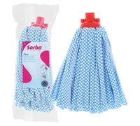 Sorbo Serpillère Viscose - Balai à Franges sans Traces pour Sols Durs | Tête à vis avec lanières absorbantes anti-peluches pour carrelage et stratifié. Nettoyage efficace et essorage facile.