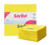 Sorbo Sorbonettes Chiffons de Nettoyage Réutilisables en Viscose - Lot de 10, 38 x 38 cm, Jaune - Lavables en Machine à 60 °C - Cuisine, Salle de Bain, Vitres