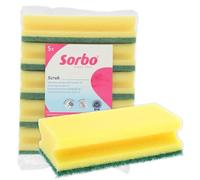 Sorbo Tampons Métalliques - Lot de 5 - Récurage des Graisses Brûlées, Fours, Grilles de Barbecue, Casseroles et Poêles - Nettoyage en Profondeur
