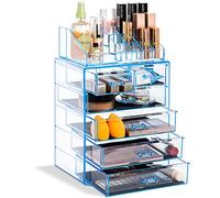Sorbus Organiseur de Maquillage Transparent - Rangement de Maquillage et de Bijoux, étui et présentoir - Design spacieux - Idéal pour Commode, Salle de Bain, Coiffeuse et comptoir (4 Grands, 2 Petits