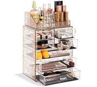 Sorbus Organiseur de Maquillage Transparent - Rangement de Maquillage et de Bijoux, étui et présentoir - Design spacieux - Excellent Support pour Commode, Salle de Bain, Coiffeuse et comptoir (3