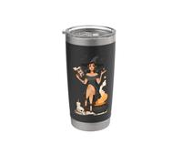 Sorcière Chaudron Sorcière Halloween Horreur Mystique Sorcellerie Gobelet isotherme en acier inoxydable double paroi