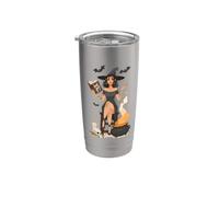 Sorcière Chaudron Sorcière Halloween Horreur Mystique Sorcellerie Gobelet isotherme en acier inoxydable double paroi