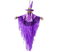 Sorcière décorative d'Halloween à suspendre, sorcière animée | Activation par son Yeux lumineux Décoration effrayante pour fêtes, jardin, patio, maison hantée