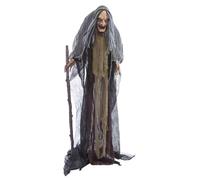 Sorcière effrayante – Décoration d'Halloween avec effets sonores et animations – 160 cm