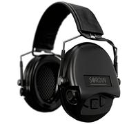 Sordin MIL AUX Cache-oreilles fins - Protège-oreilles militaires actifs et électroniques avec bandeau en cuir - Cache-oreilles tactiques
