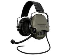 Sordin MIL CC Slim Protection auditive active avec câble Nexus - 74332-06-S - Microphone et bracelet en cuir, Gélules vertes, taille unique