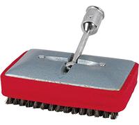 Sorex 27604 Balai à cirer, avec articulation à rotule et support de manche en fonte malléable nickelée, rouge
