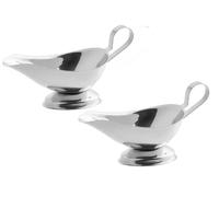 Soro Essentials - Saucière en acier inoxydable de 141,7 g avec base Gadroon avec poignée en boucle - Lot de 2 saucières pour restaurant, saucière à bec verseur anti-goutte pour sauces, sauces