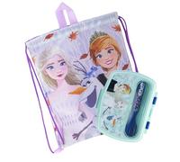 Sorrisini Boîte à Sandwich Enfant, Boîte à Déjeuner Avec Couverts, Sac de gym, Piscine, Natation, Lunch Box Avec Sac, Couverts, Frozen