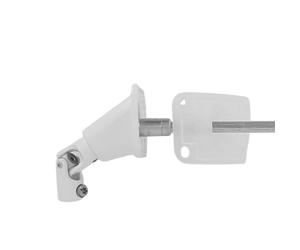 Sortie caisson 90° - Entrée femelle Ø12 - Sortie 6P7 - L 355 mm - Platine alu blanc