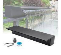Sortie cascade en acier inoxydable - Conception encastrée dans le mur pour piscines et bassins de jardin modernes, idéale pour les jeux d'eau élégants et les aménagements paysagers extérieur