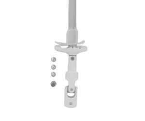 Sortie de caisson PVC mini bloc déporté sous coffre entrée diamètre 12 mm sortie carré de 8 mm - L 160 mm