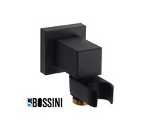 Sortie murale carrée en laiton avec support conique orientable noir mat BLACK & WHITE - BOSSINI C550000073