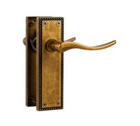 SORWDUERM 1 paire de poignées de porte intérieure en laiton antique style victorien - Long levier pour portes intérieures en bois - Compatible avec les portes britanniques standard - Alliage de zinc