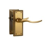 SORWDUERM 1 paire de poignées de porte intérieure victoriennes en bronze antique, levier court pour portes intérieures en bois, compatible avec les portes britanniques standard, alliage de zinc