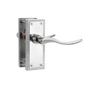 SORWDUERM 1 paire de poignées de porte intérieures en alliage de zinc poli style victorien pour portes intérieures en bois, compatible avec les portes britanniques standard