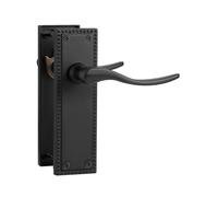 SORWDUERM 1 paire de poignées de porte intérieures Style victorien en noir, ensemble à levier court pour portes en bois, convient aux portes standard au Royaume-Uni, en alliage de zinc