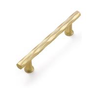 SORWDUERM Set de 2 Poignées de Meuble Dorées Brossées - 96mm Centre de Trou - Accessoires de Cuisine, Dressing, Armoire et Salle de Bain - Rhomboïdale