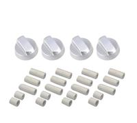 SOS Accessoire Lot de 4 boutons de four argent universel avec 20 adaptateurs pour Four, cuisinière TOUTES MARQUES 3666356129764