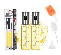 Sosayet Spray Huile Cuisine, 2PCS 100 ML Pulverisateur Huile avec Brosse et Entonnoir Brosse à huile, Vaporisateur Huile pour la cuisson, grillades, salades, Pizza