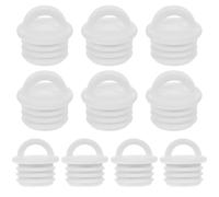 Sosoport 10 Bouchons de Vidange, Bouchon de Seau en Silicone Blanc, pour Trous de Seau à Serpillière, Anti-fuite, Garde les Sols Secs
