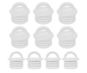 Sosoport 10 Bouchons de Vidange, Bouchon de Seau en Silicone Blanc, pour Trous de Seau à Serpillière, Anti-fuite, Garde les Sols Secs