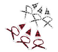 Sosoport 12pièces Mini Bonnets et Écharpes de Noël Petits Chapeaux de Père Noël pour Loisirs Créatifs Décoration de Bouteille de Vin Ensemble Bonnet et Écharpe