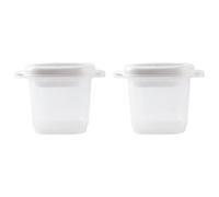 Sosoport 2 Pièces Boîte Repas Chauffante en PP, Micro-ondable, Blanche | Couvercle Passoire Intégrée, Poignées Doubles, Surface Lisse, au Bureau, pour Étudiants et Repas Maison