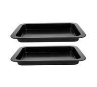 Sosoport 2 Pièces Moule Rectangulaire Noir en Acier au Carbone | Plaque Pâtissière pour Four, Usage Maison, Forme Rectangulaire, Robuste et Peu Déformable